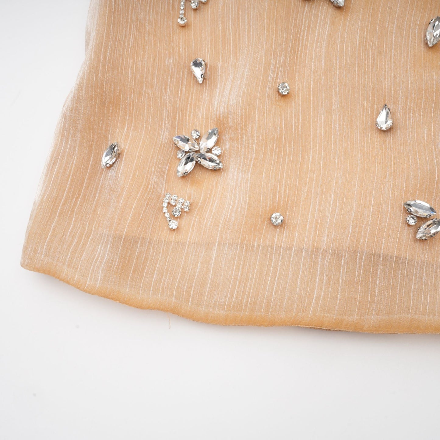 Adelina Gold Crystal-Embellished Paneled Mini Dress