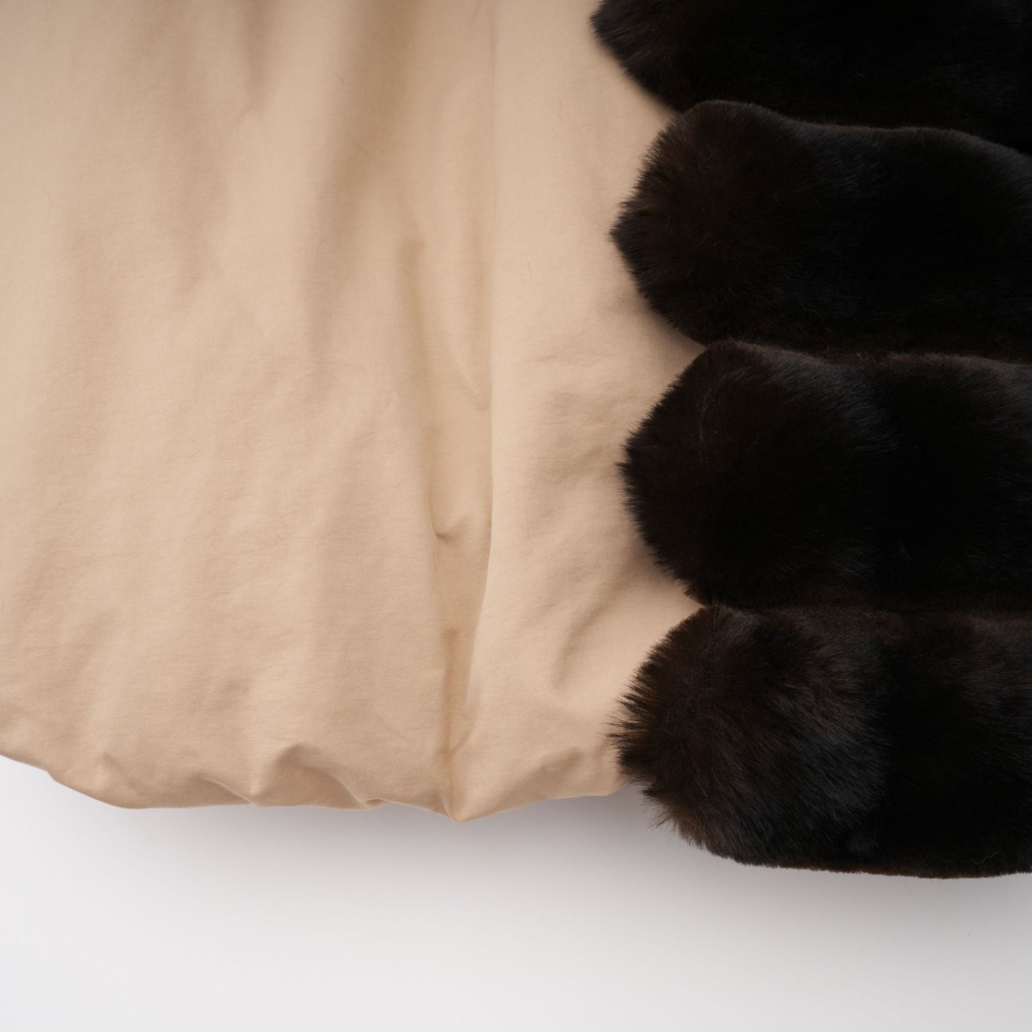 Ileana Khaki Fur Trim Bubble Down Jacket