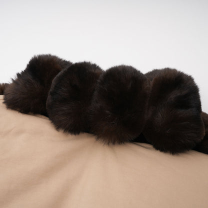 Ileana Khaki Fur Trim Bubble Down Jacket