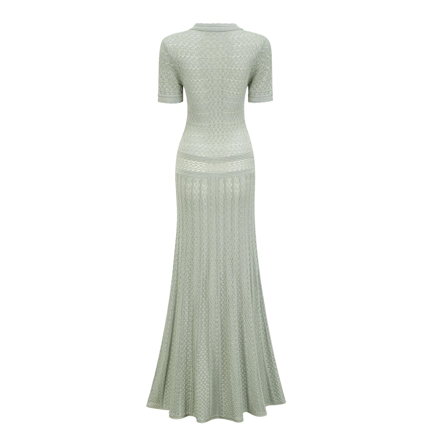 Siena Shirred Crochet-Knit Maxi Dress