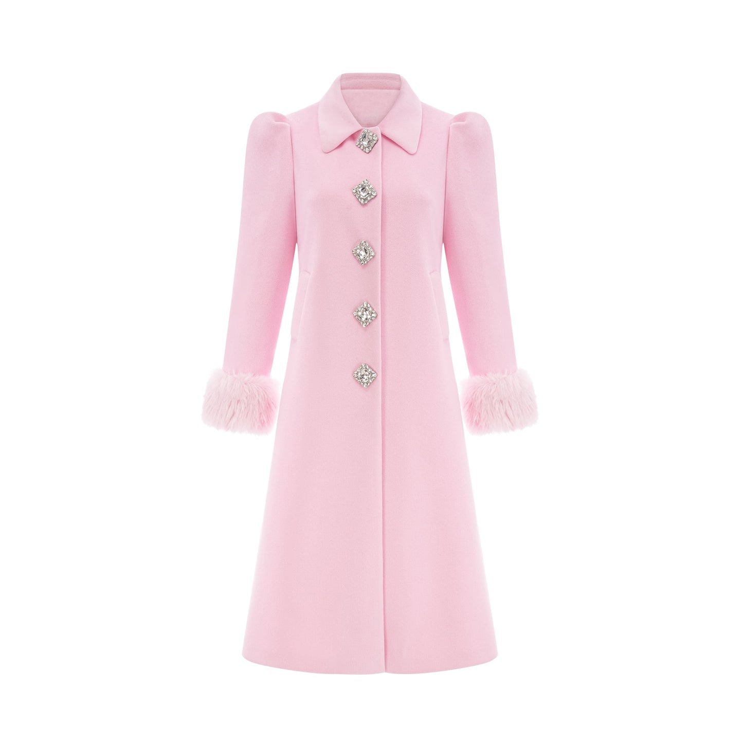Louisette pembe suni kürk palto