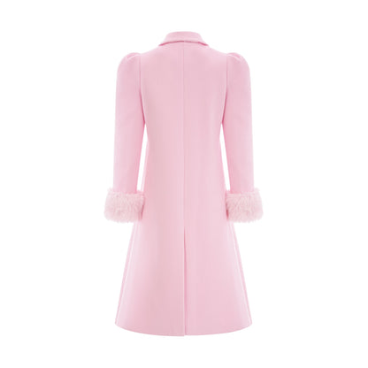 Louisette pink faux-fur overcoat