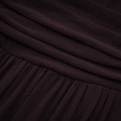 Camille Red Ruched Midi Dress with Flap Design Detail