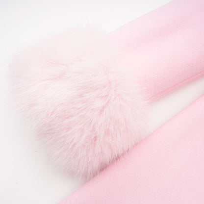 Louisette pembe suni kürk palto