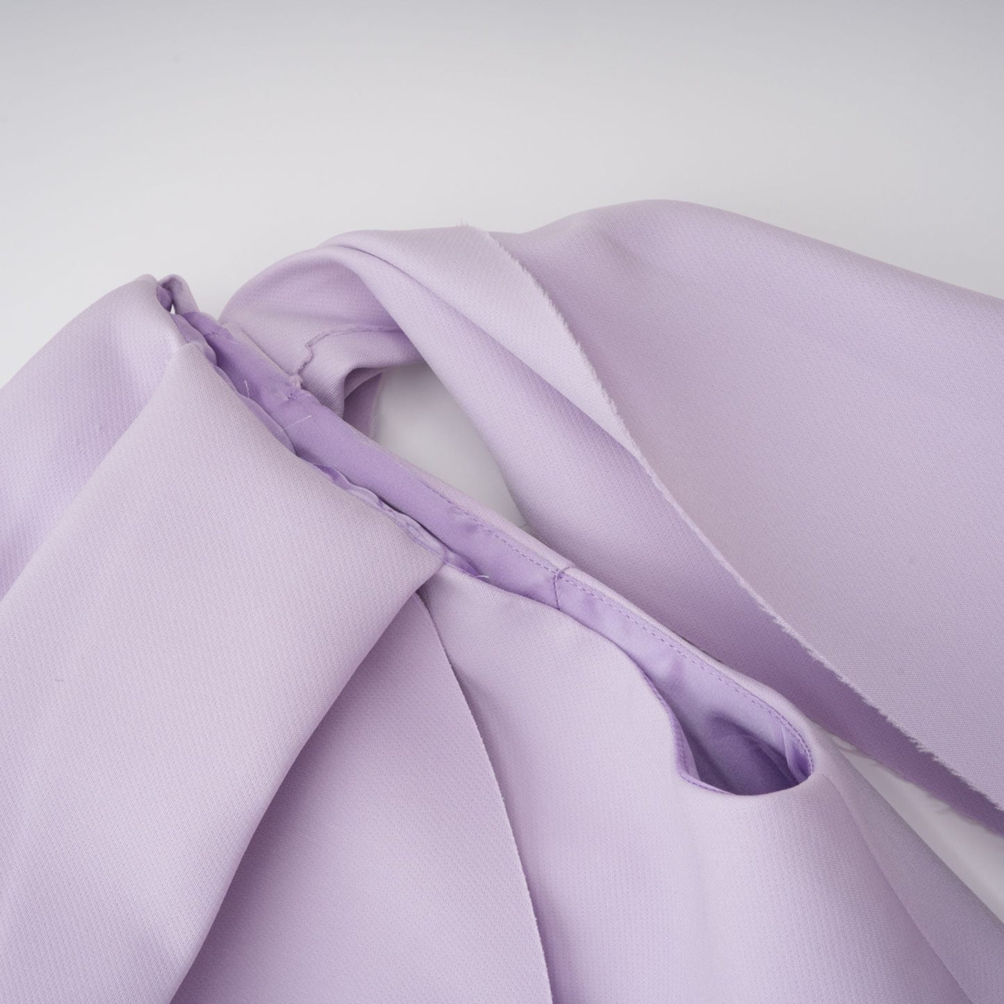 Annabelle Purple Cape-Design Ribbon Maxi Dress
