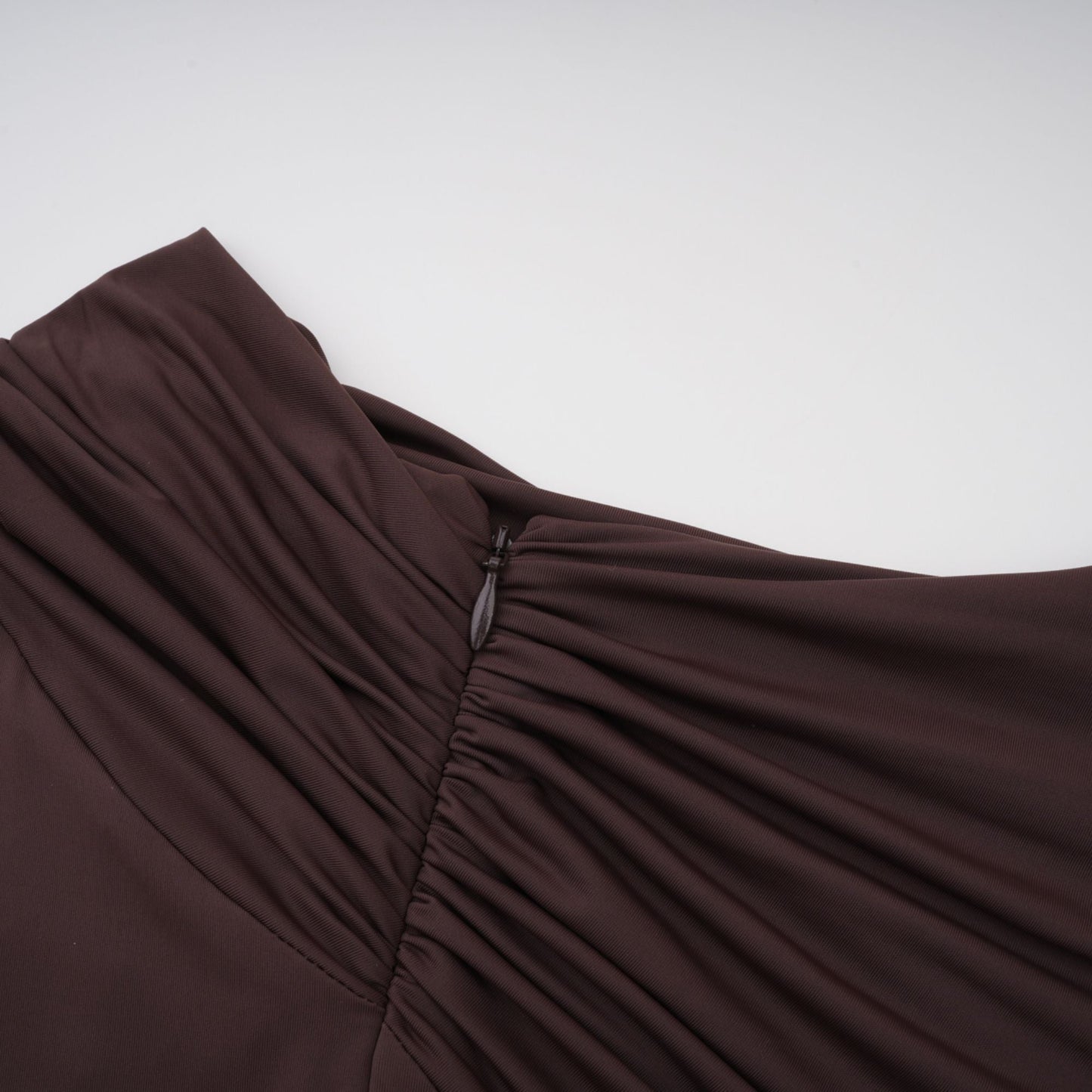 Prune Brown Night Out Asimetrik Dantelli Midi Elbise