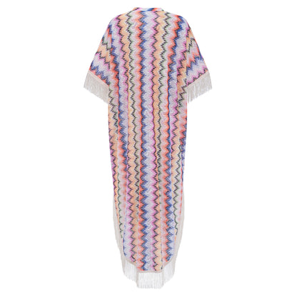 Milena Multicolor Wave Pattern Maxi Dress