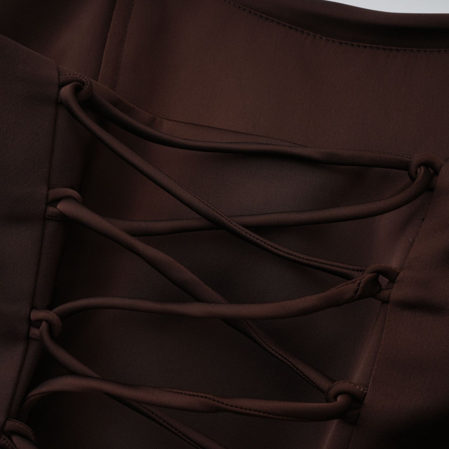 Marilou Brown Ruched Satin Maxi Dress