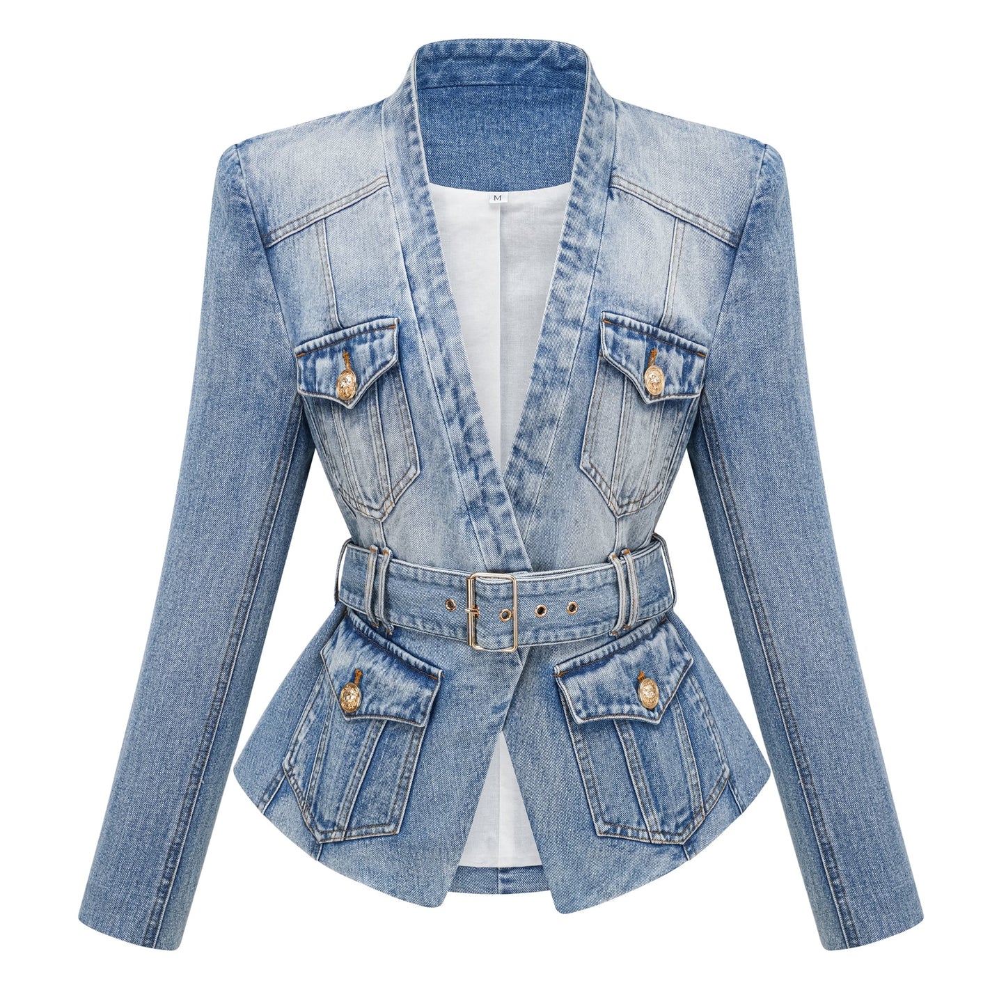 Edda Light Blue Belted Denim Jacket