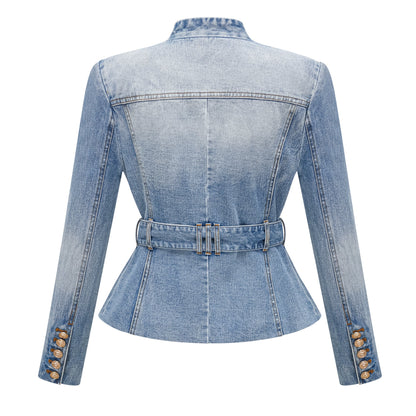 Edda Light Blue Belted Denim Jacket