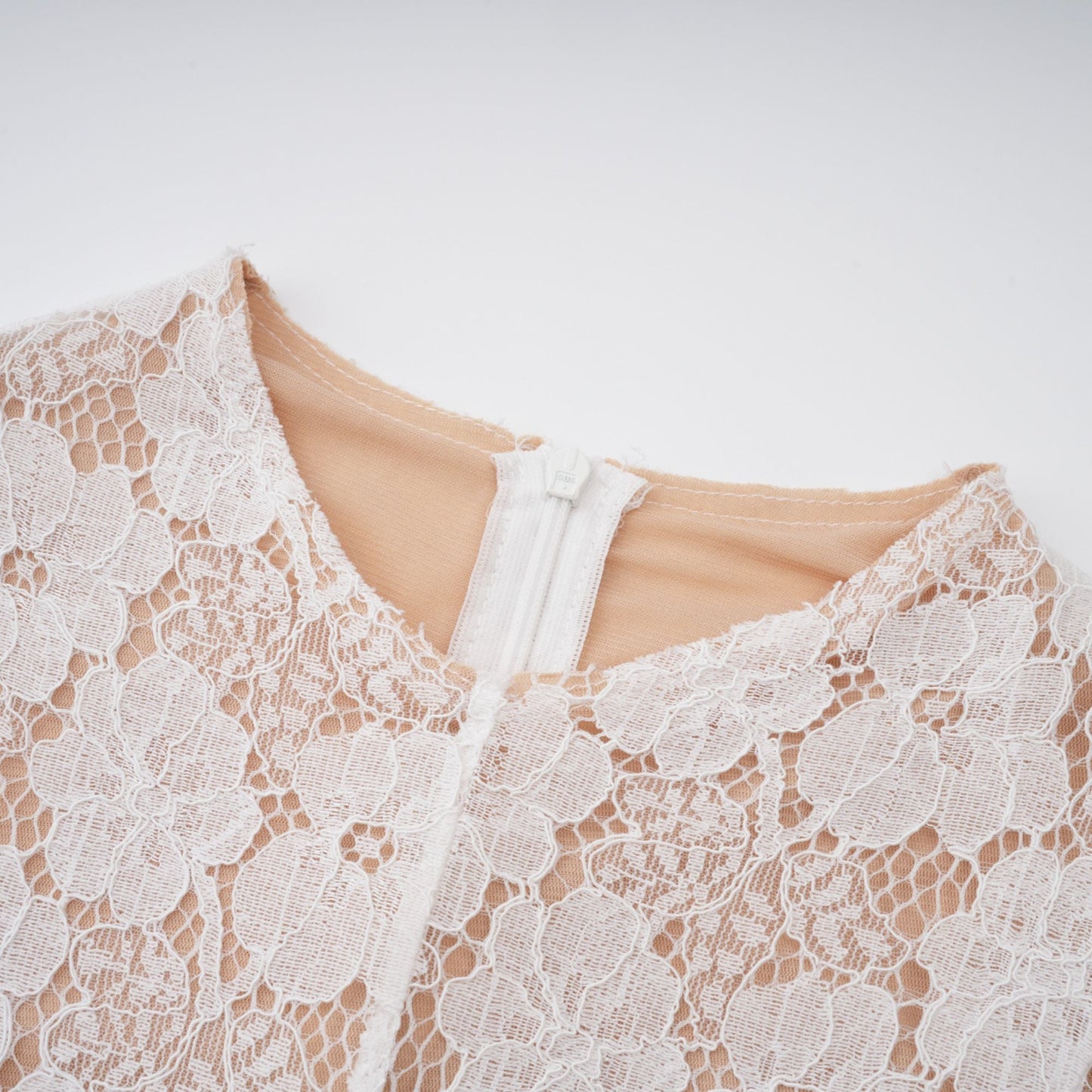 Bronte White Pleated Floral Lace Midi Dress