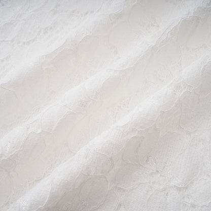 Bronte White Pleated Floral Lace Midi Dress