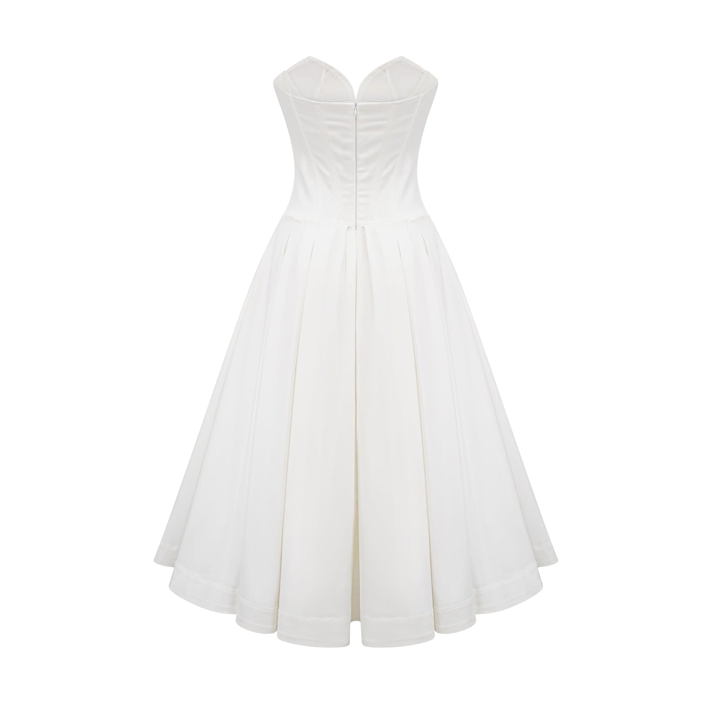 Katherine Off-Shoulder Corset Midi Dress in White