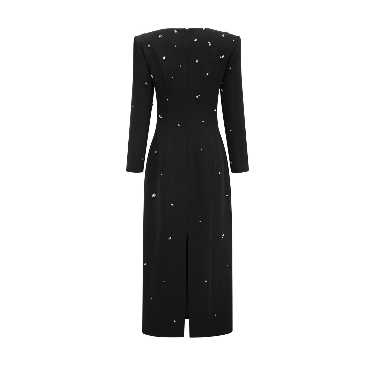 Imelda Black Crystal-Embellished Maxi Dress