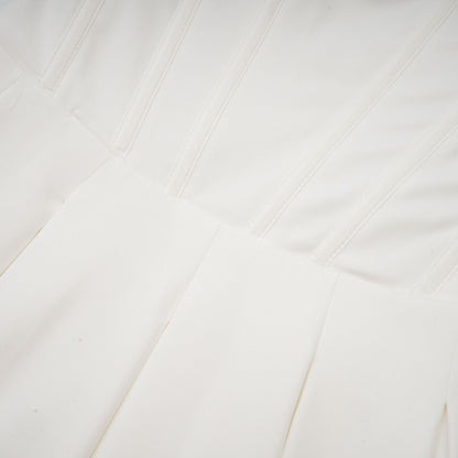 Katherine Off-Shoulder Corset Midi Dress in White