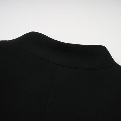 Suzanne Black Pleated Jacket & Trousers Matching Set