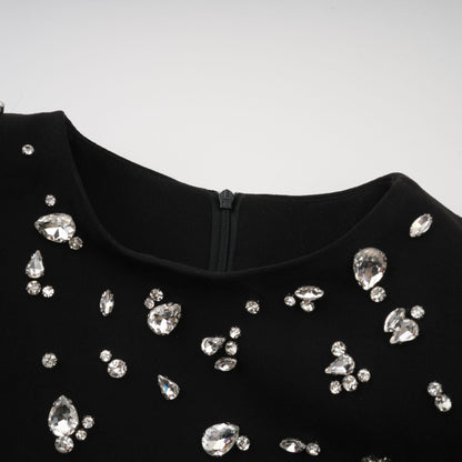 Imelda Black Crystal-Embellished Maxi Dress
