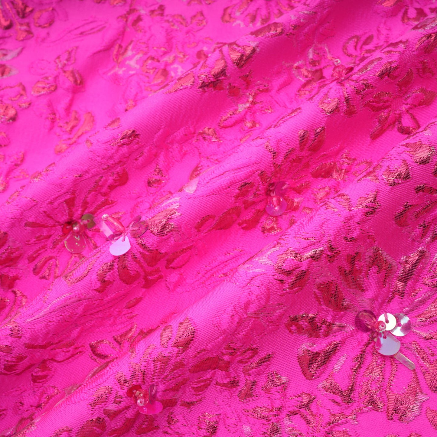 Celestia Çiçek Aplikeli Pembe Mini Elbise