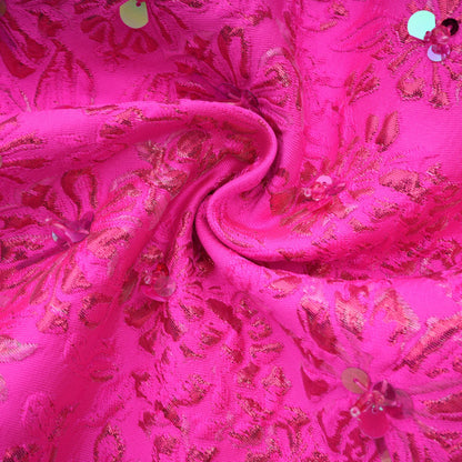 Celestia Çiçek Aplikeli Pembe Mini Elbise