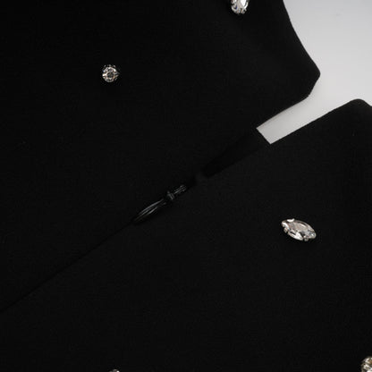Imelda Black Crystal-Embellished Maxi Dress