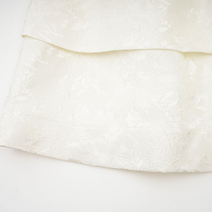 Colette beyaz jakarlı katlı mini elbise