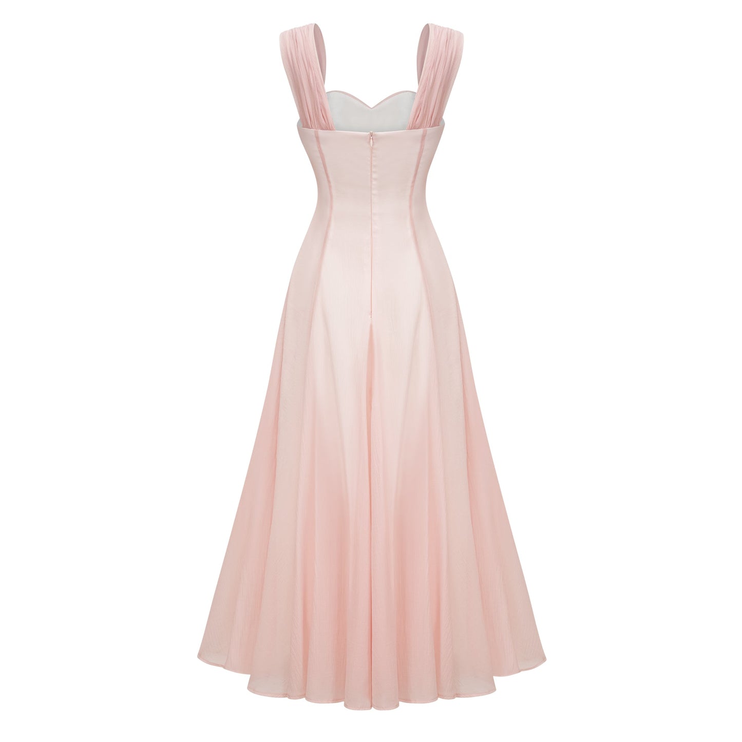 Érasme Pink Flounced Midi Dress