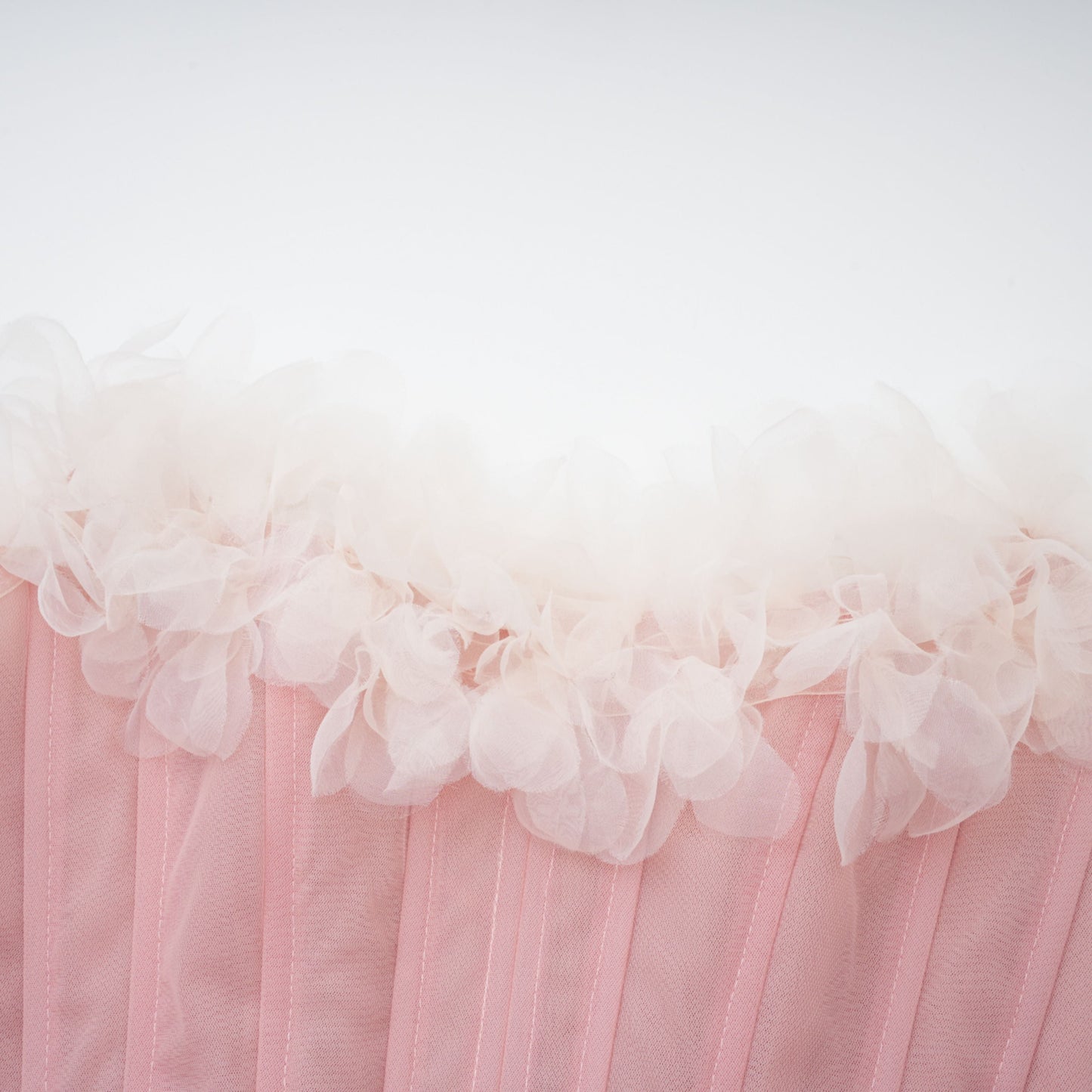 Rachel Pembe 3D Petal Tül Mini Elbise