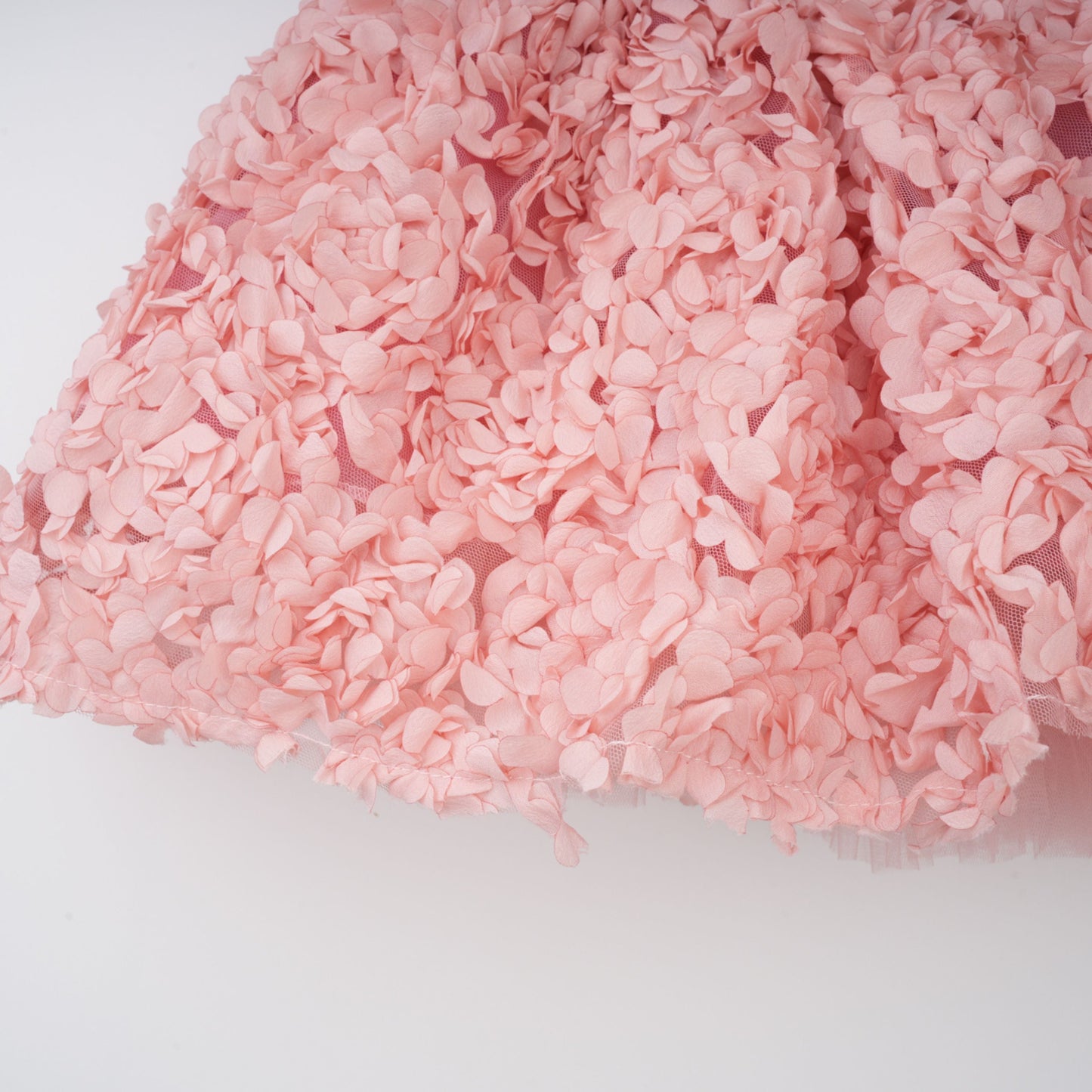 Rachel Pembe 3D Petal Tül Mini Elbise