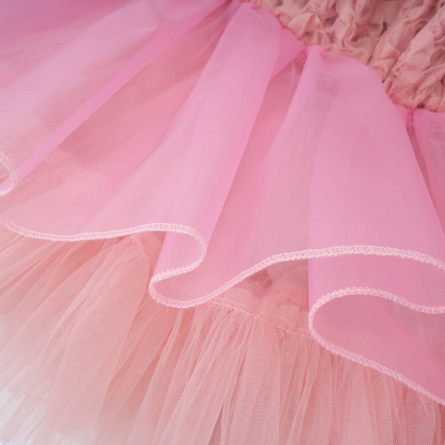 Rachel Pembe 3D Petal Tül Mini Elbise