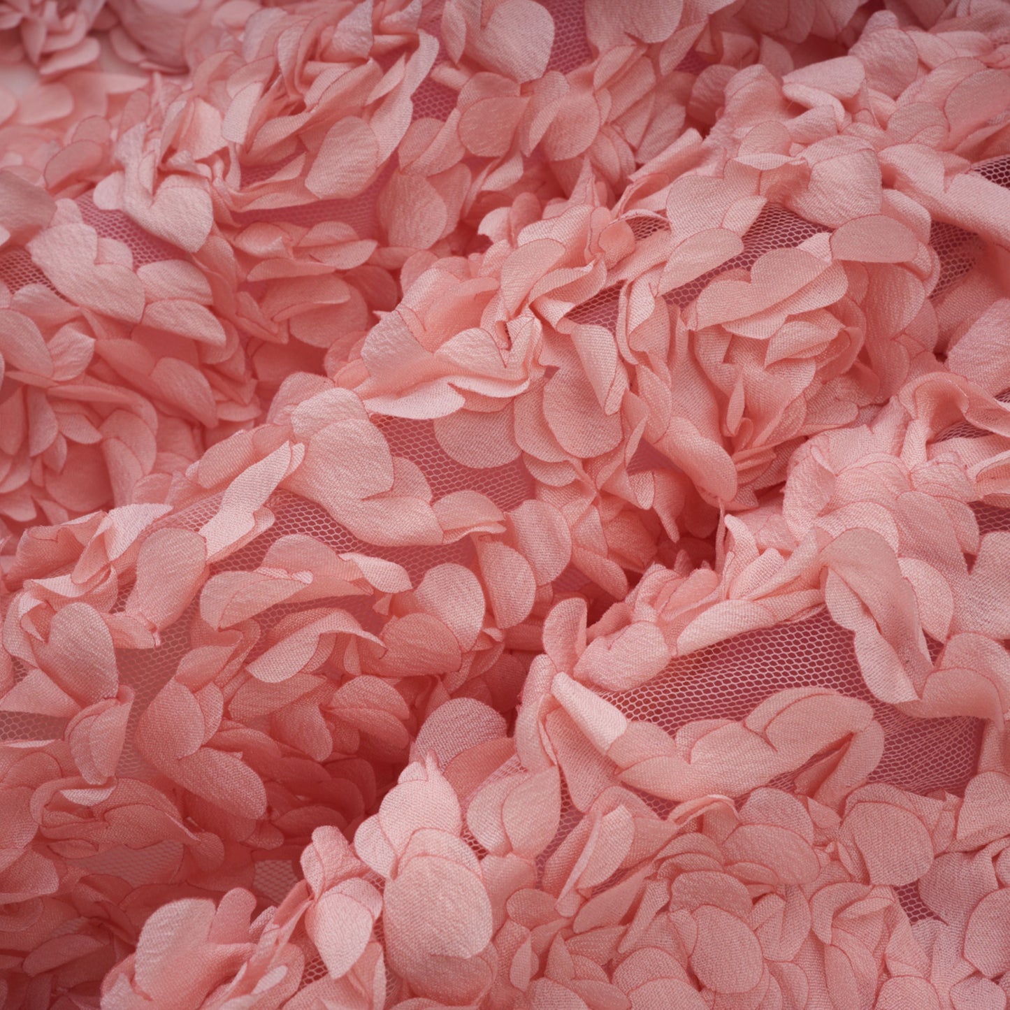 Rachel Pembe 3D Petal Tül Mini Elbise