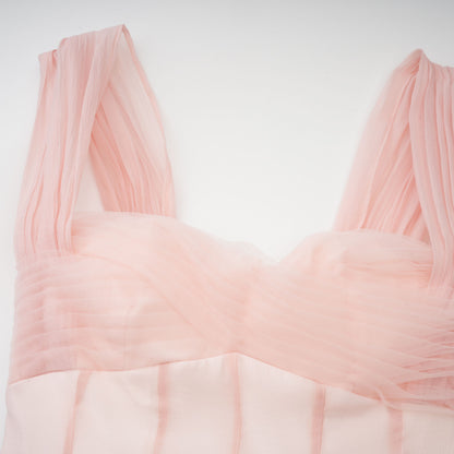 Érasme Pink Flounced Midi Dress