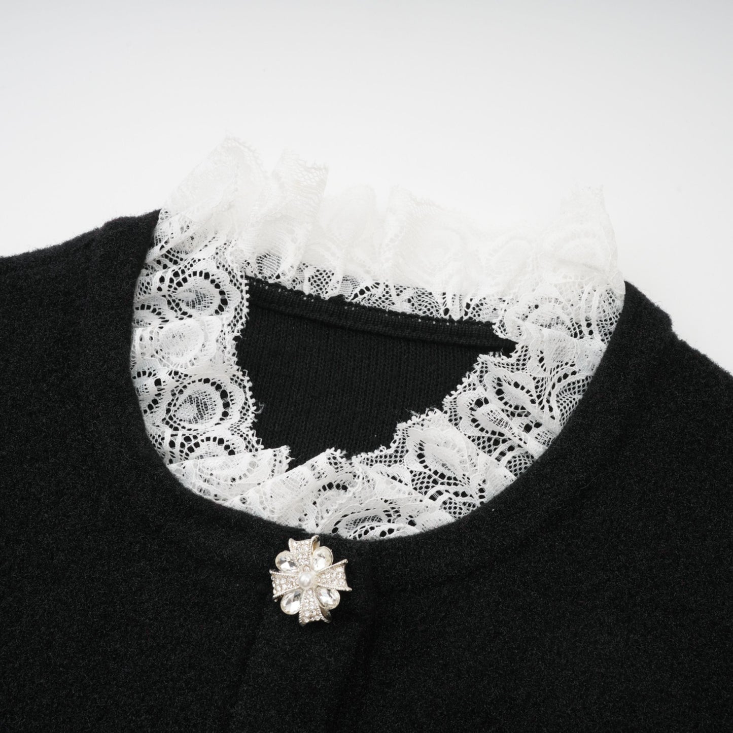 Ellinor Black Embellished Knit Top & Skirt Set