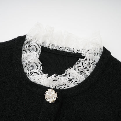Ellinor Black Embellished Knit Top & Skirt Set