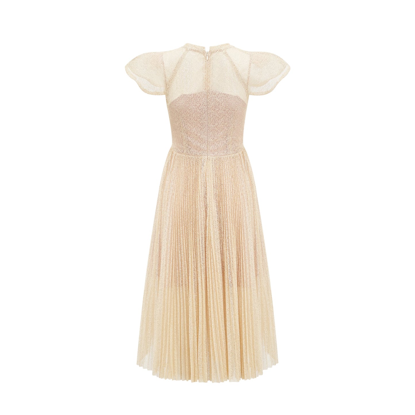 Nerissa Embroidered Pleated Midi Dress