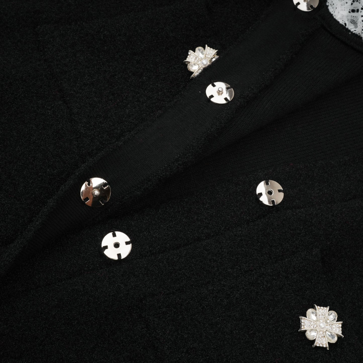 Ellinor Black Embellished Knit Top & Skirt Set
