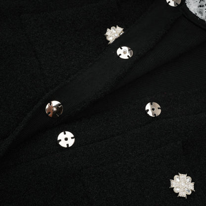 Ellinor Black Embellished Knit Top & Skirt Set