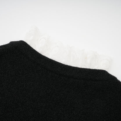 Ellinor Black Embellished Knit Top & Skirt Set