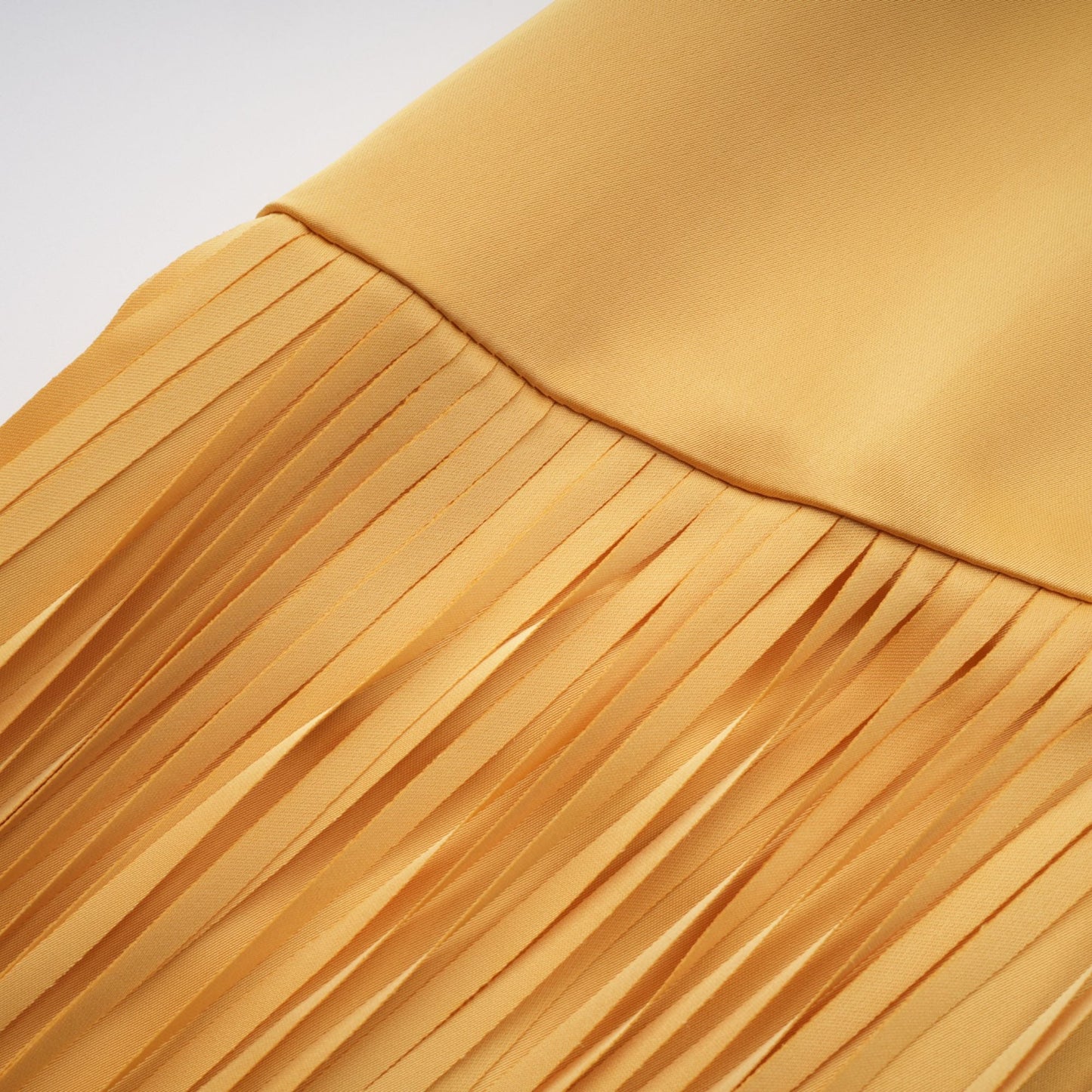 Cayetana Yellow Fringed Maxi Dress with Shawl Detail