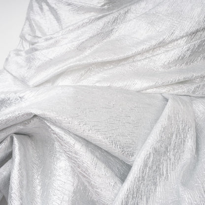 Adina Silver Glossy Asymmetrical Ruched Gown