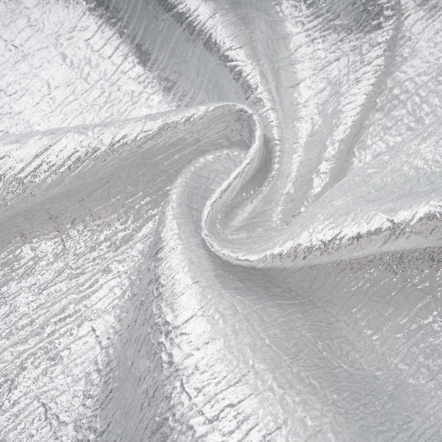 Adina Silver Glossy Asymmetrical Ruched Gown