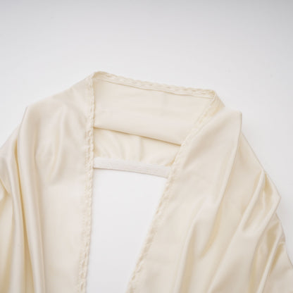 Vilhelmiina Cream White Halterneck Shirred Maxi Dress