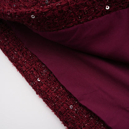 Ancora Red Embellished Tweed Mini Dress