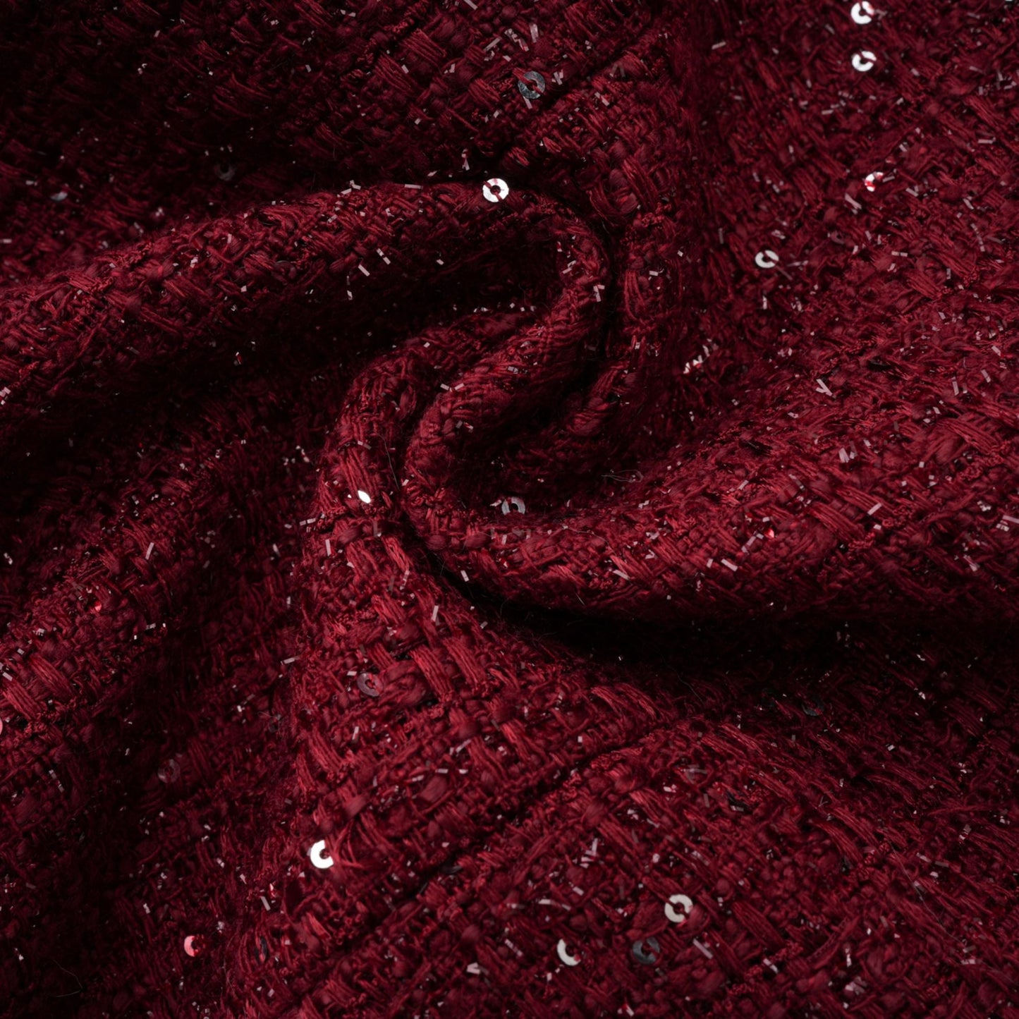 Ancora Red Embellished Tweed Mini Dress