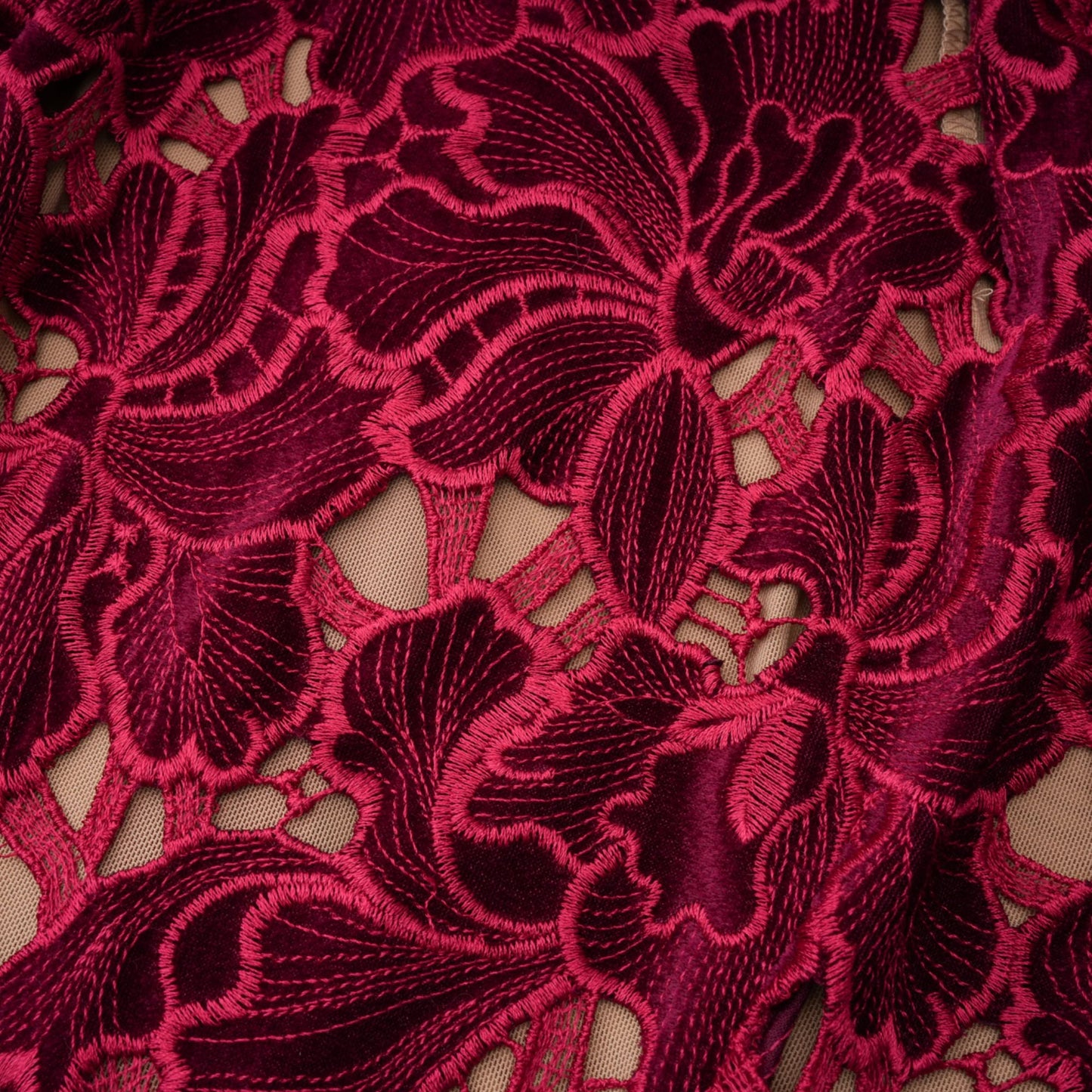 Hafdis Red Floral Embroidered Mini Dress