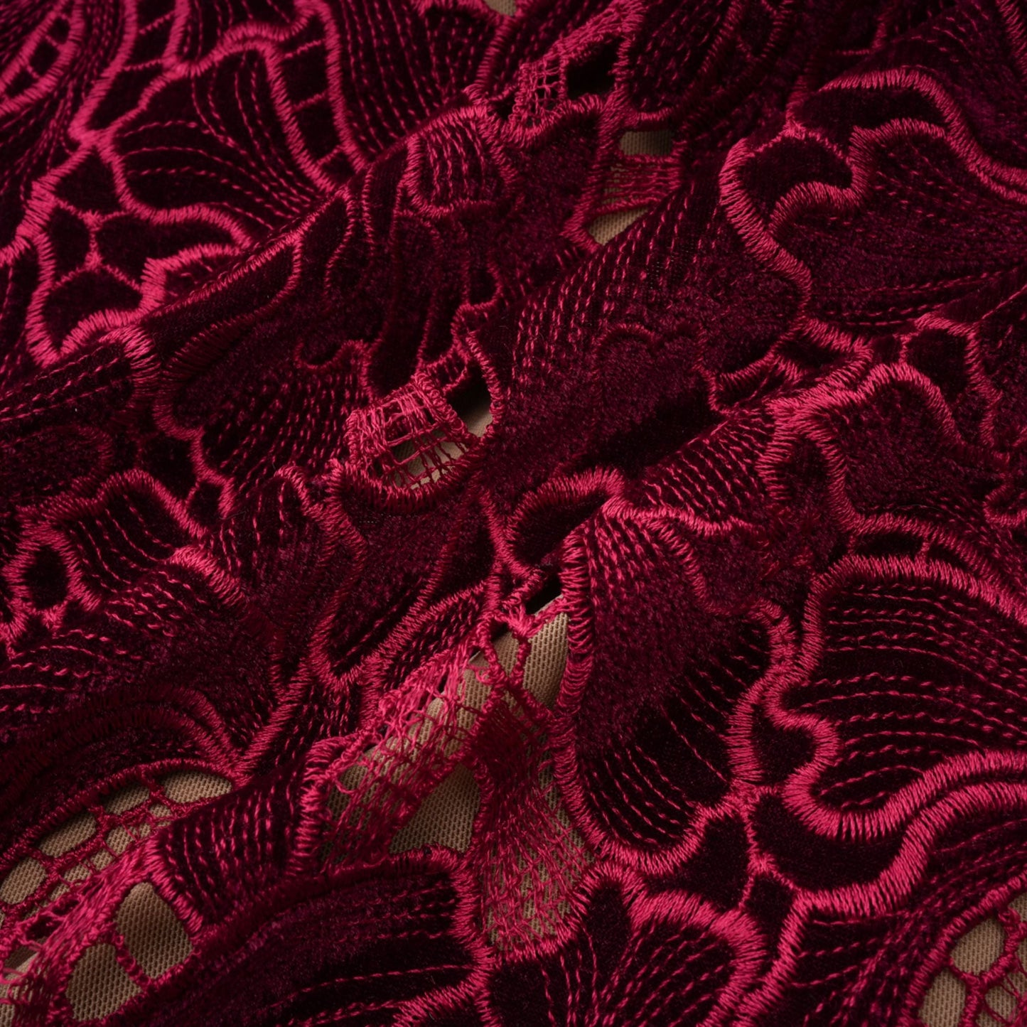 Hafdis Red Floral Embroidered Mini Dress