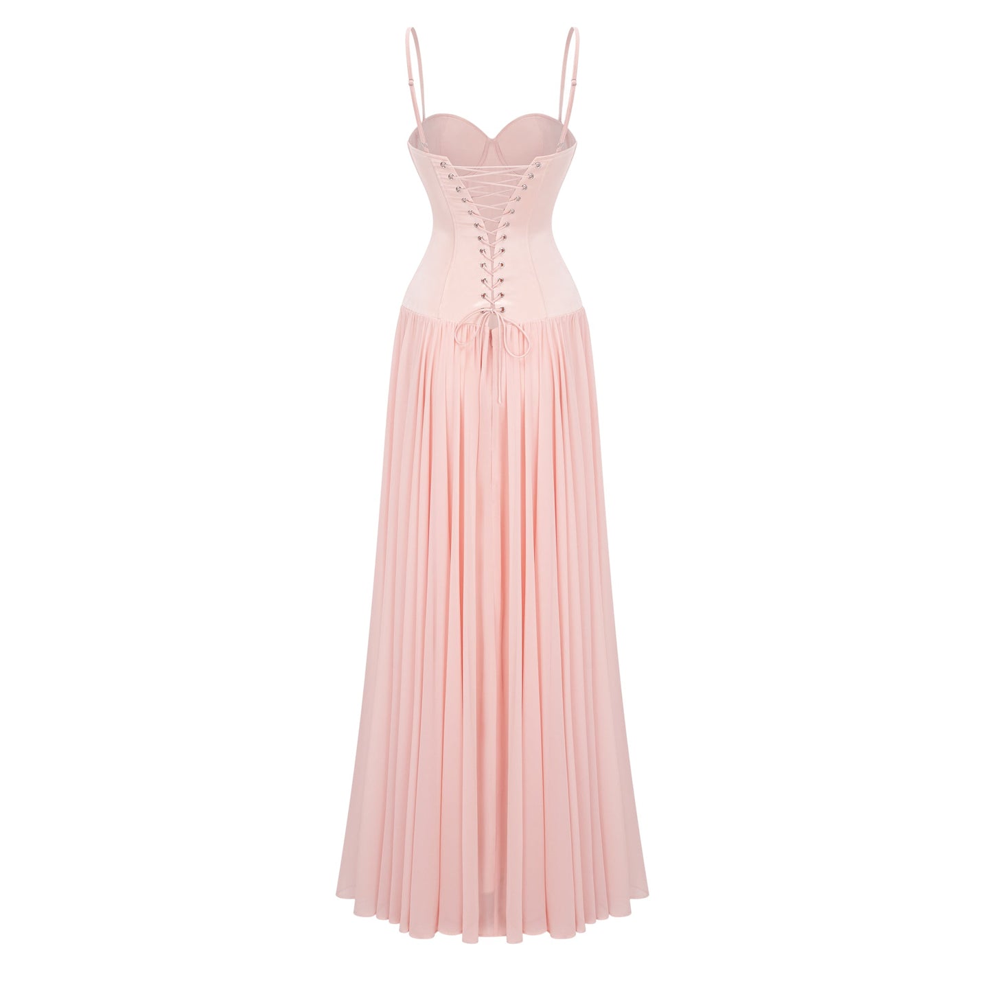 Vasylyna Pink Sweetheart Pleated Maxi Dress