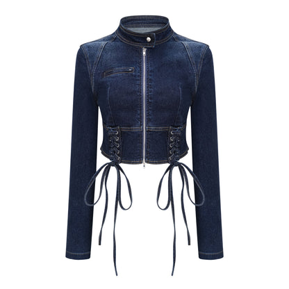 Kiona Indigo Blue Denim Lace-Up Co-ord Set