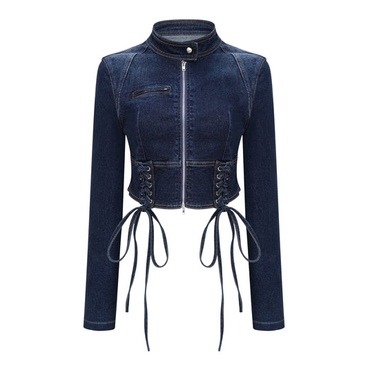 Kiona Indigo Blue Denim Lace-Up Co-ord Set