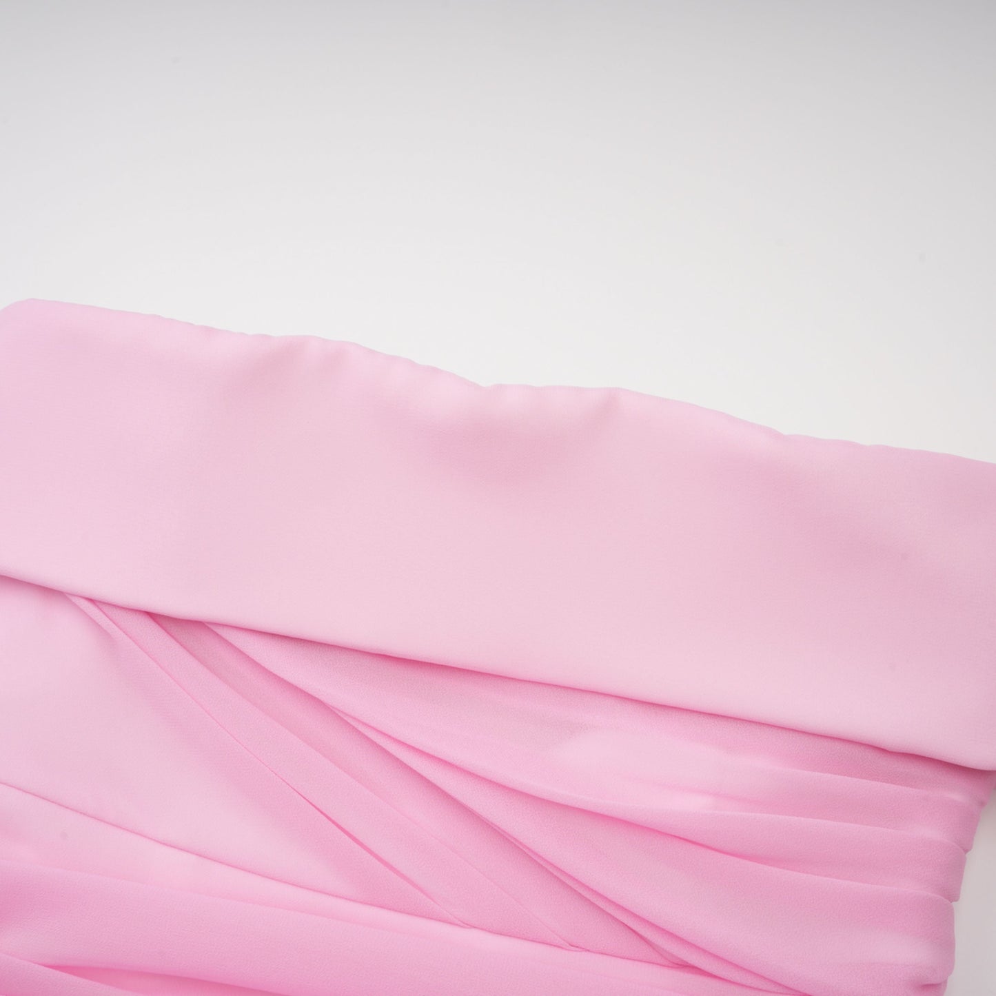 Laetitia Pink Pleated Train Ruched Maxi Dress