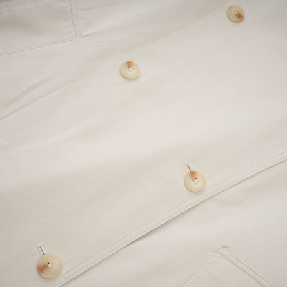 Bruyère White Double-Breasted Long Trench Coat